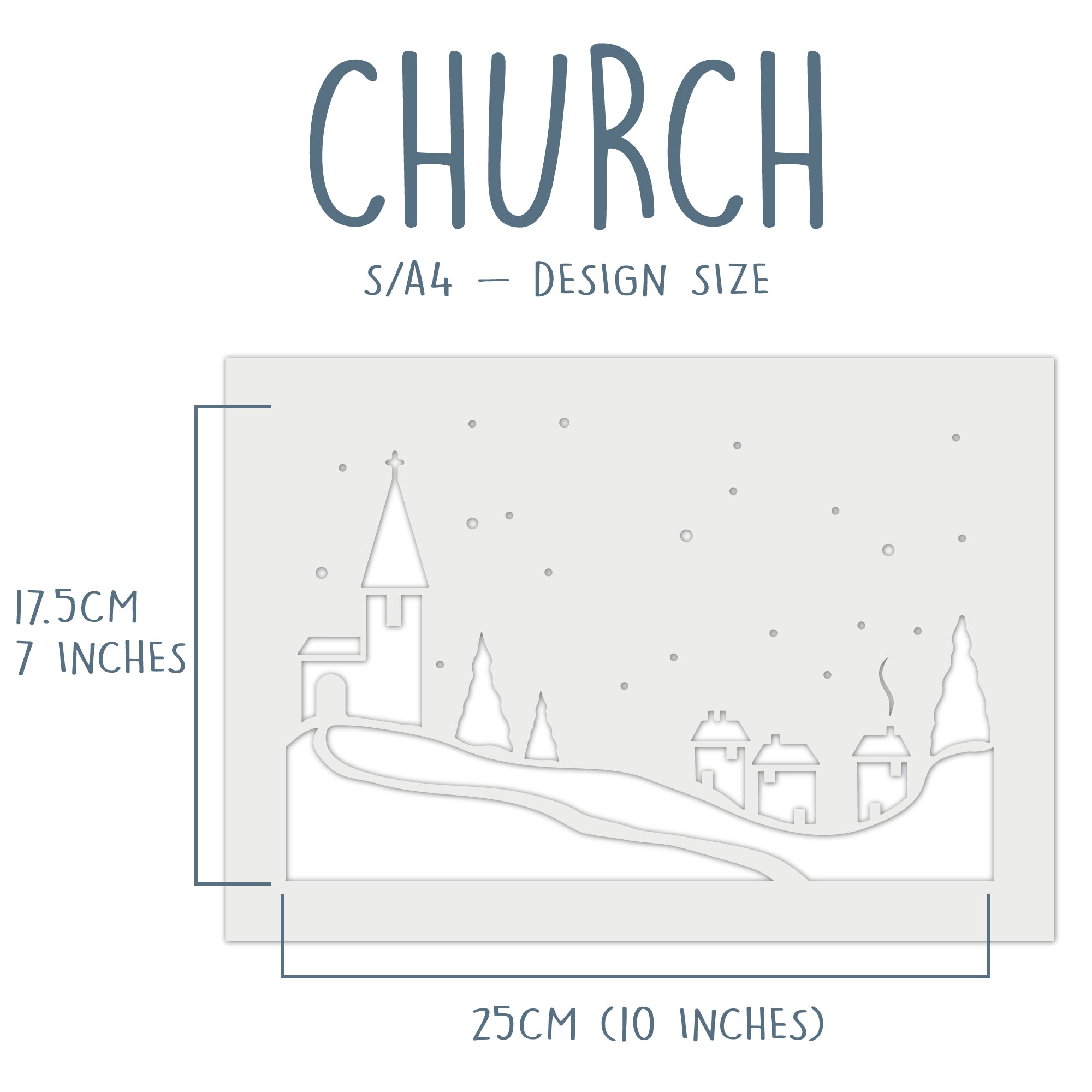 Church Window Snow Spray Stencil For A Snowy Christmas Scene On Your Windows The Stencil Studio
