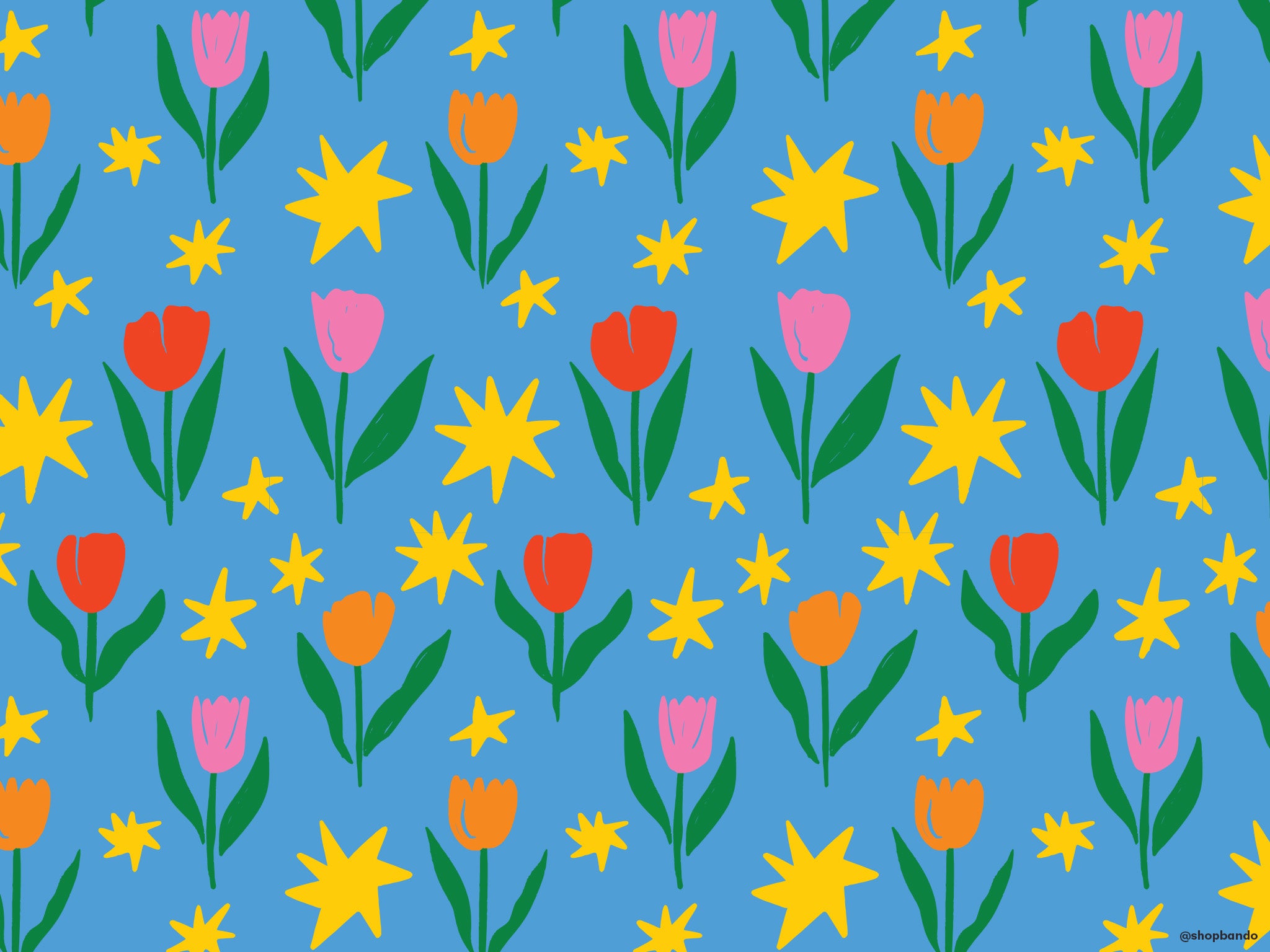 Blue tulips pattern