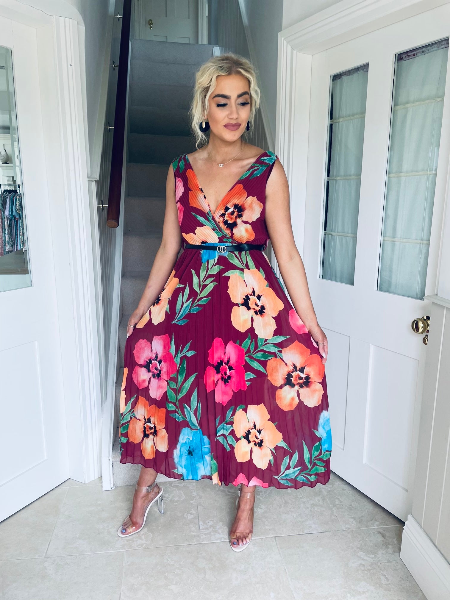 Searlait Dress Burgundy Canella Lane