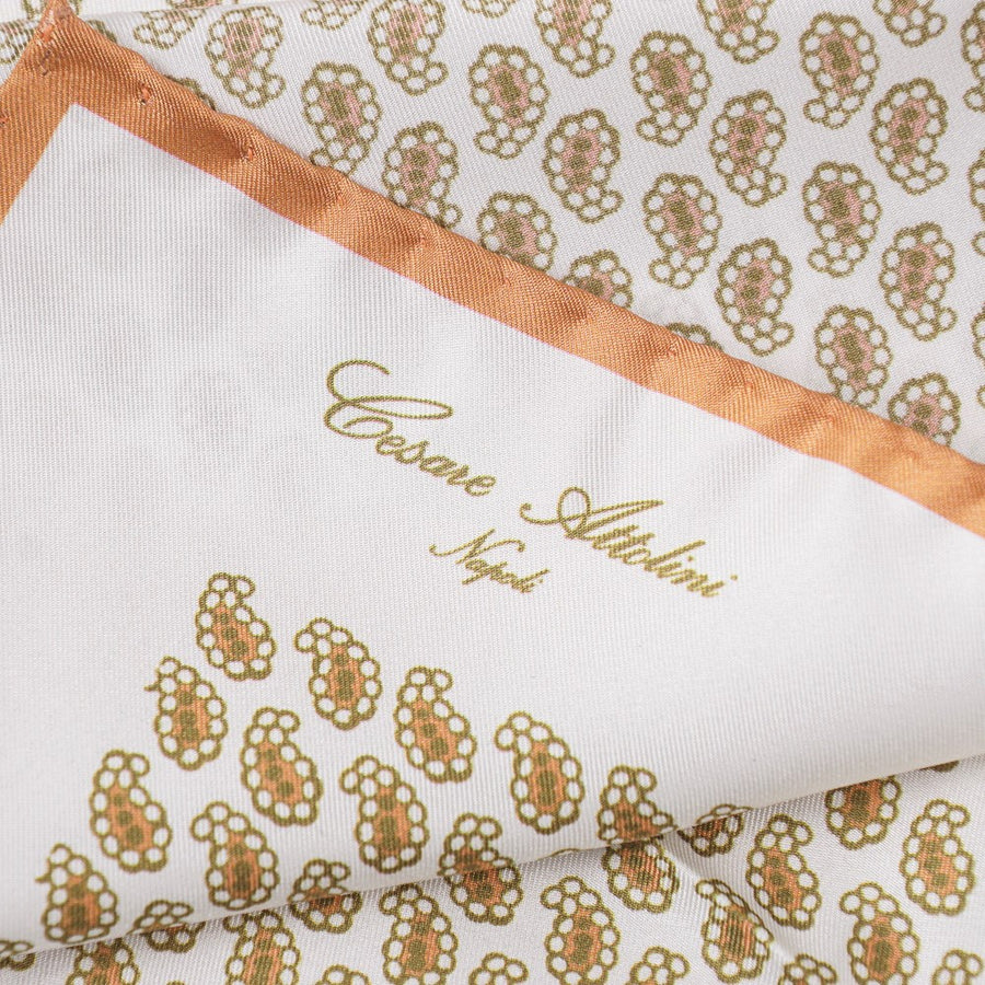 Attolini Paisley Print Silk Pocket Square Top Shelf Apparel