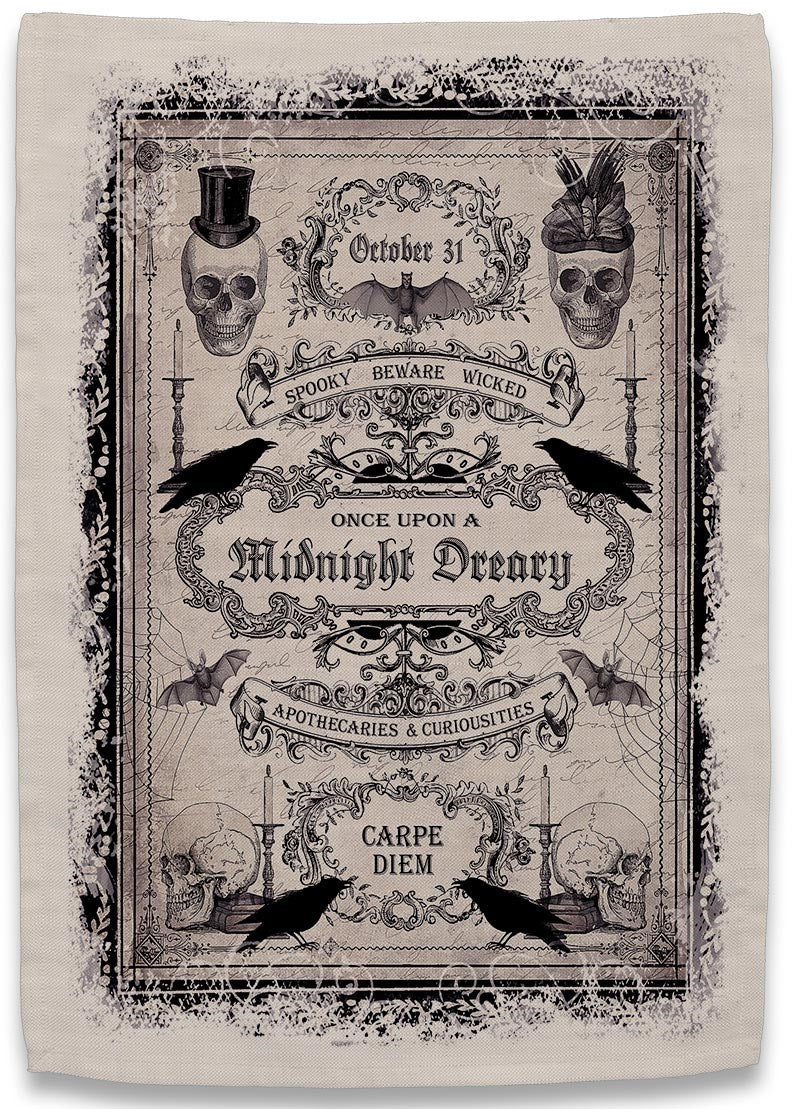 Once Upon A Midnight Dreary Kitchen Towel Theholidaybarn Com