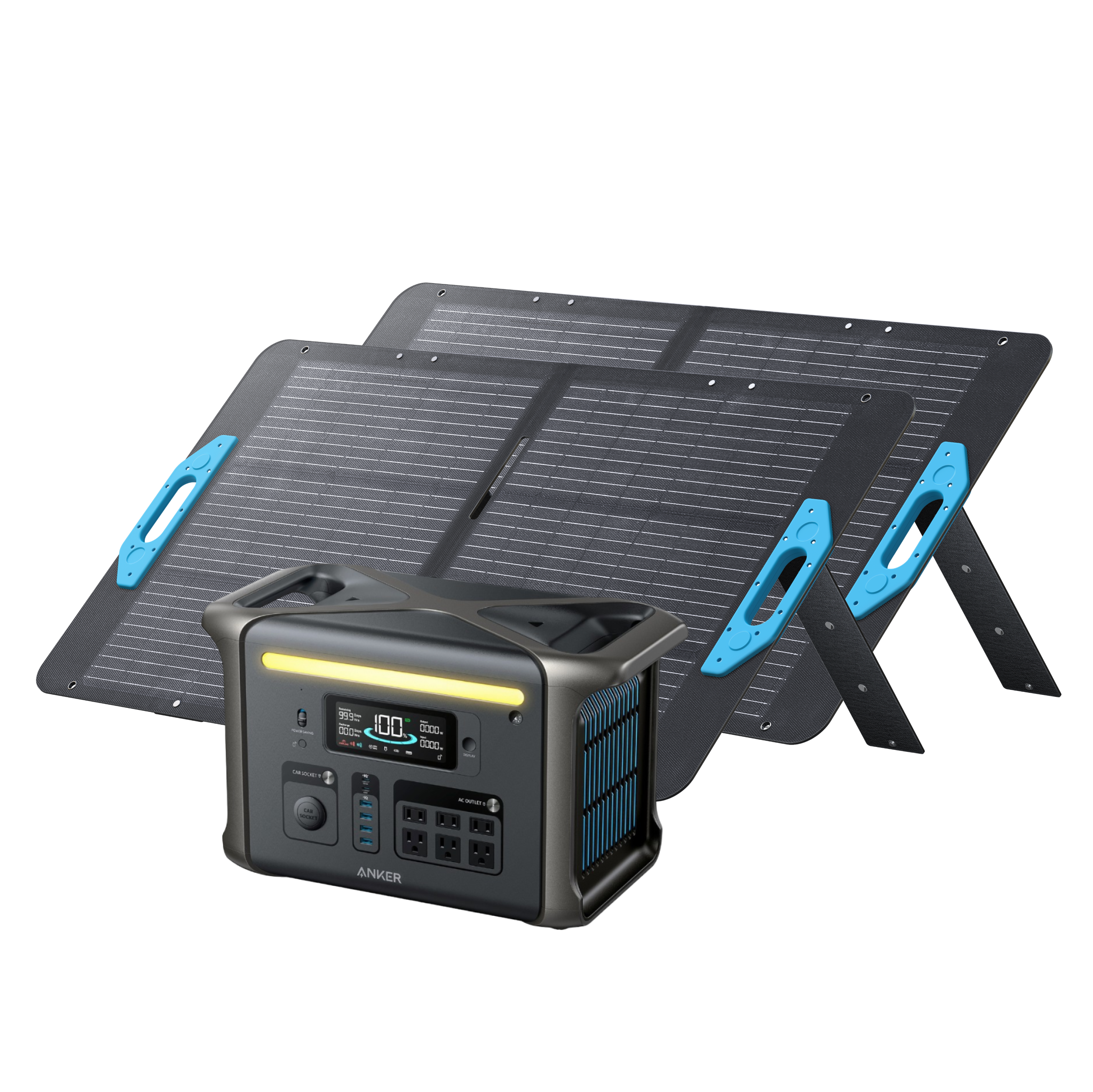 Anker SOLIX F1500 Solar Generator + 2× 100W Solar Panels