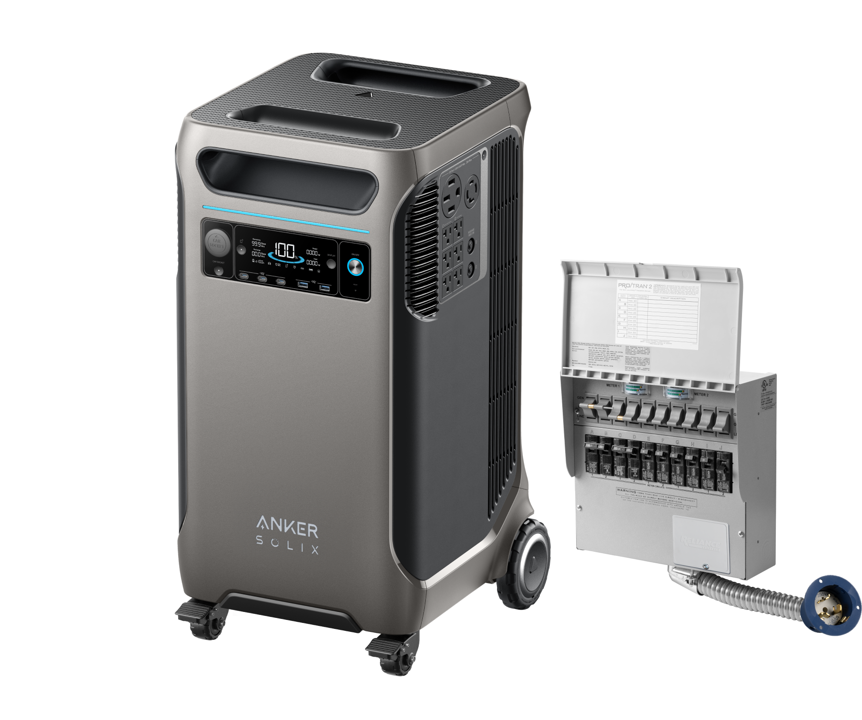 Anker SOLIX F3800 + Home Backup Kit (Transfer Switch + Cable)