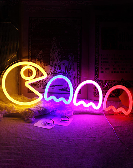 This is a Funny neon sign featuring a cute game element, showcasing vibrant customizable neon signs for unique room decor.
