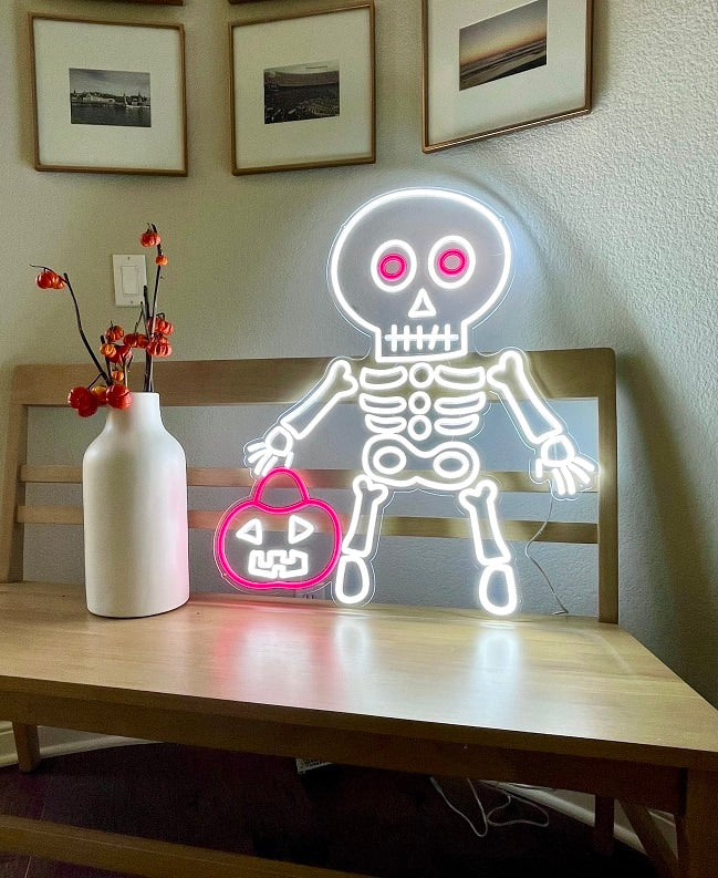 Skeleton-with-Pumkin-Halloween-Neon-Sign