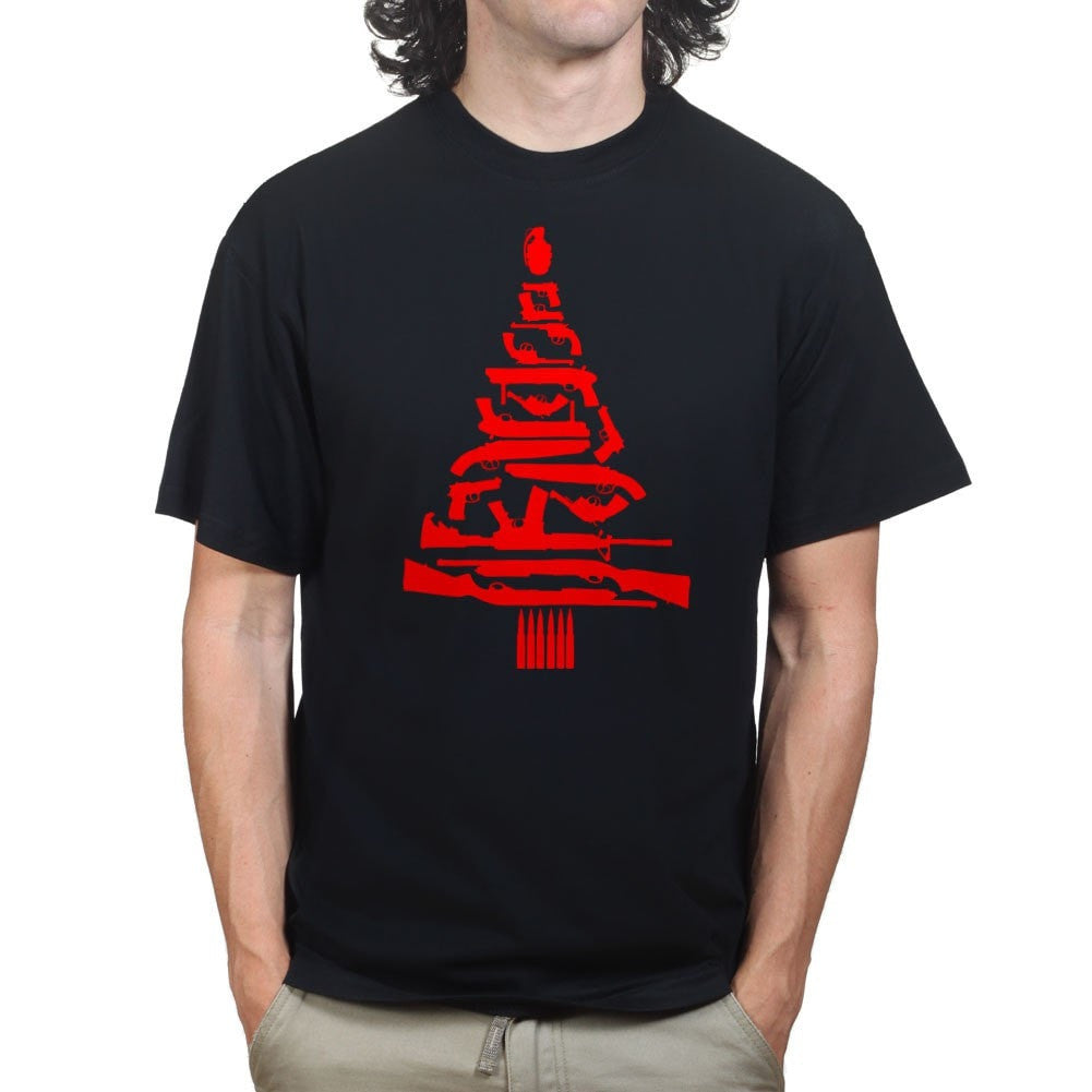 Guns Christmas Tree Mens T Shirt Forged From Freedom