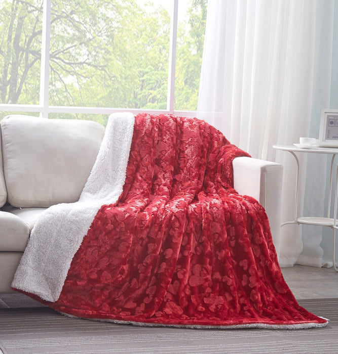 Dada Bedding Luxury Romantic Red Lovely Hearts Dreamy Plush Faux Fur T Dada Bedding Collection