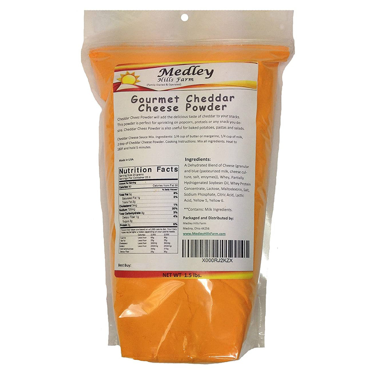 Gourmet Cheddar Cheese Powder Medley Hills Farm