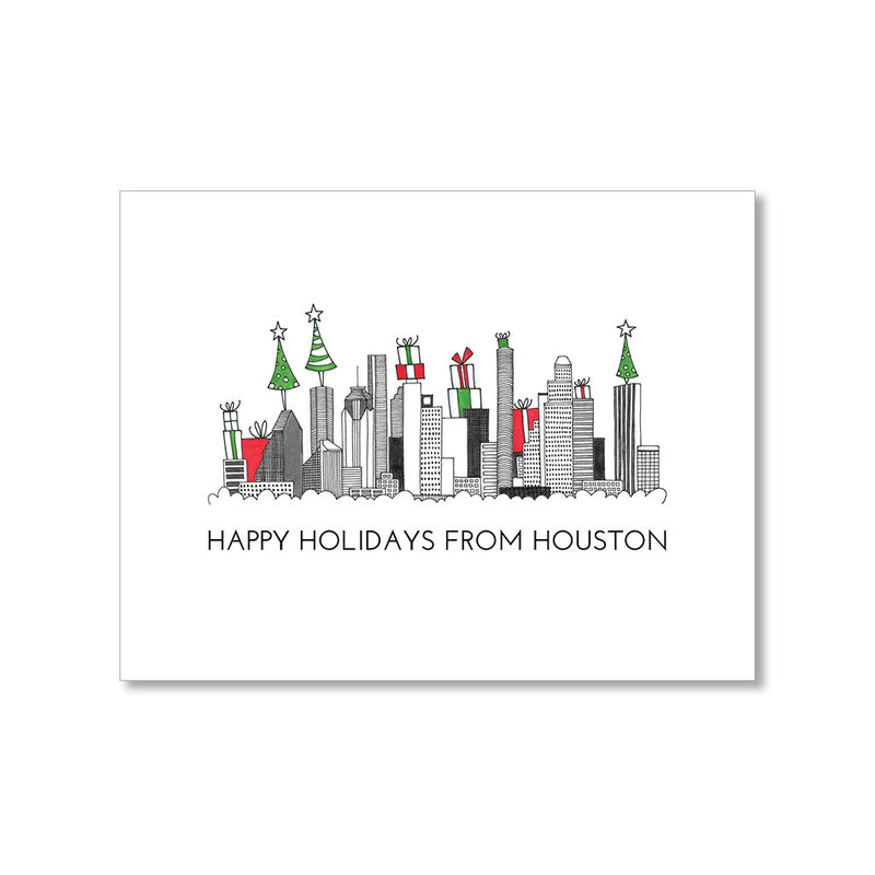 Houston Skyline Holiday Card Loinlondon