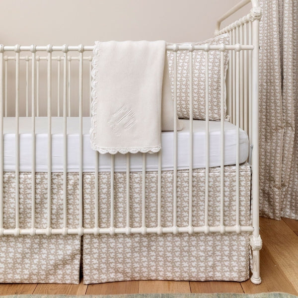 Dove Fabric Crib Skirt Fig Dove