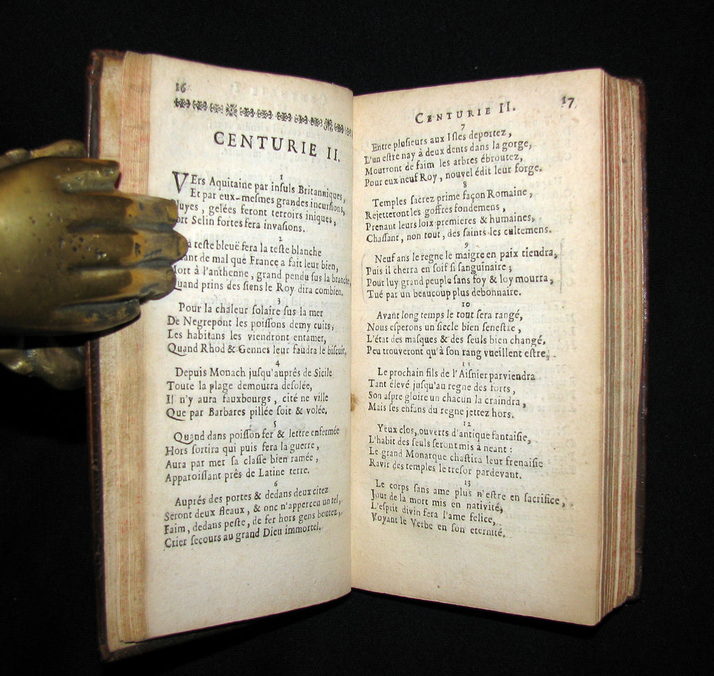 1667 Scarce French Book Nostradamus Prophecies Les Vrayes Centurie Mflibra Antique Books