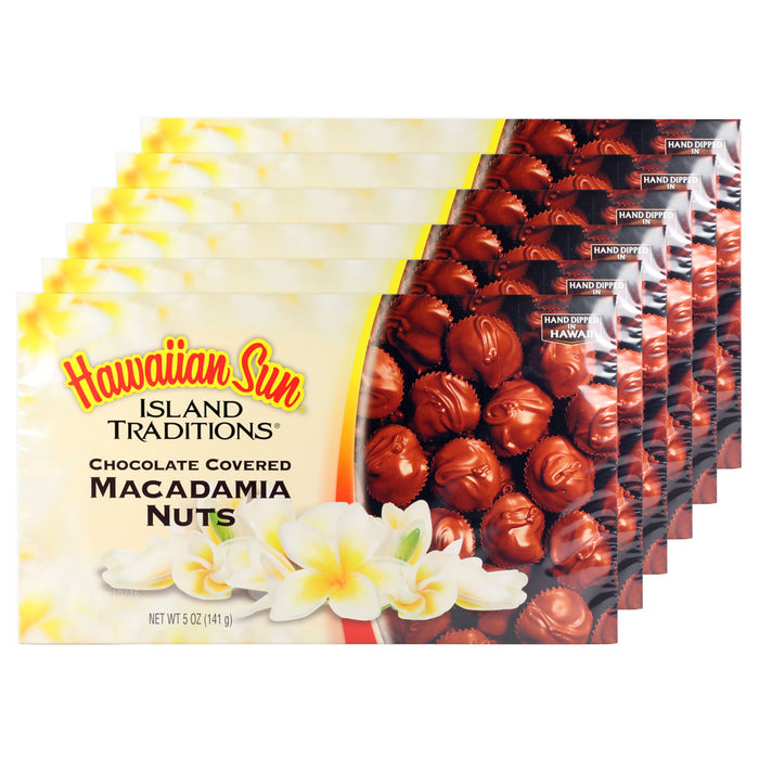 Hawaiian Sun Chocolate Covered Macadamia Nuts 6 Pack Snack Hawaii