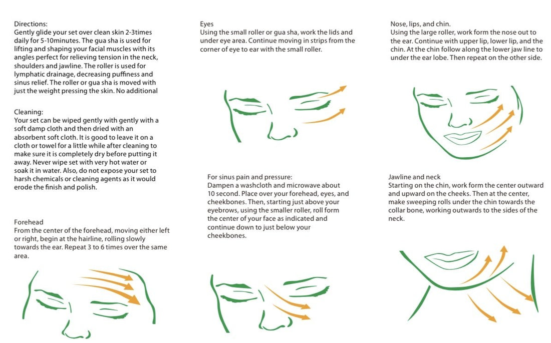 Crystal Roller Gua Sha Set Skin Detox Rose Quartz Organic To Green Beauty Wellness Inc