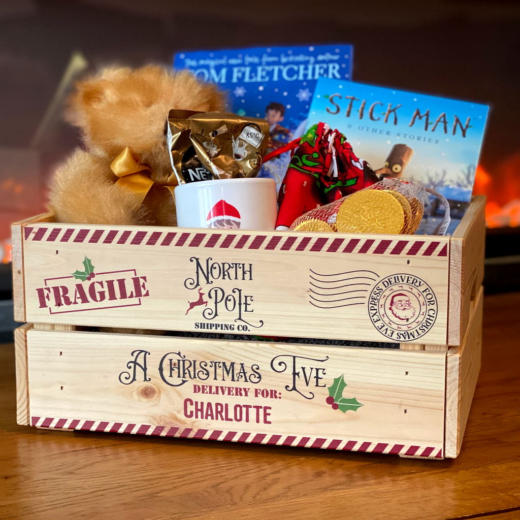 Christmas Eve Box Crate Personalised With Name And Printed Crafty Gift Company