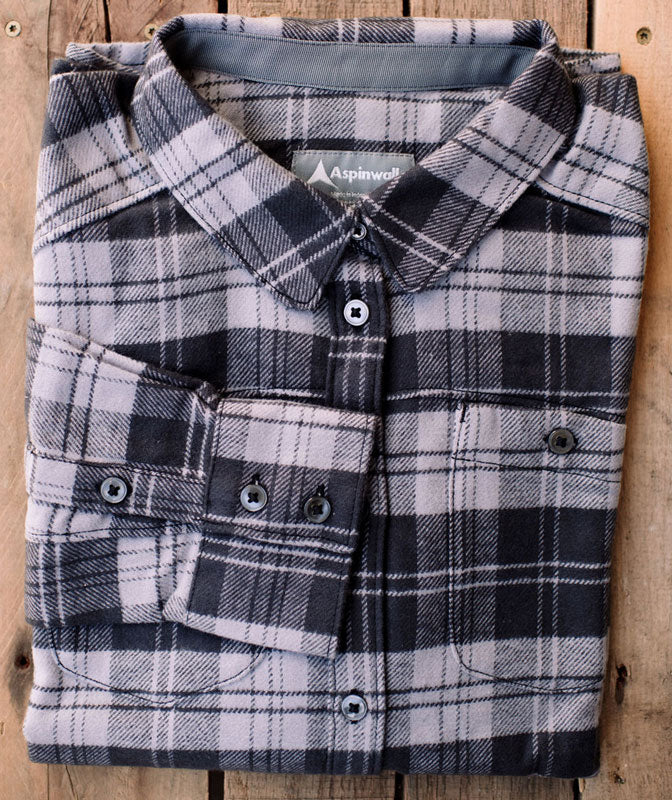 Timberline Flannel Mens Light Grey Dark Grey Aspinwall Mountain Wear