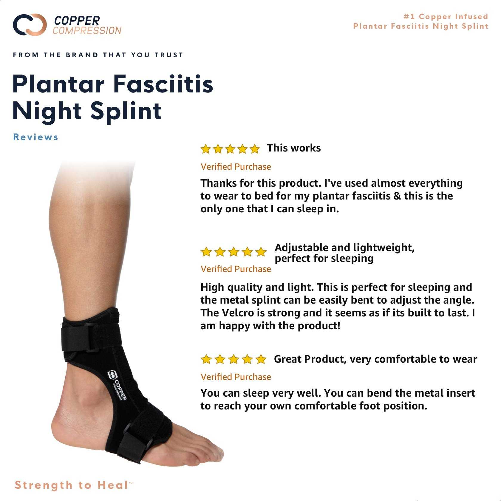 Copper Infused Drop Foot Brace And Dorsal Plantar Night Splint Copper Compression