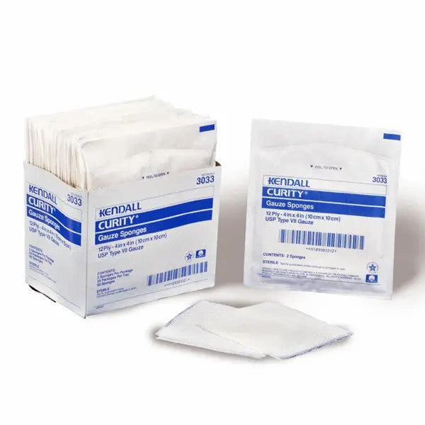 Curity Gauze Pads 2 X 2 Sterile 12 Ply 100 Box Mountainside Medical Equipment