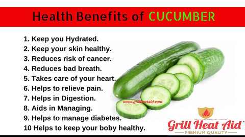 10 Amazing Health Benefits Of Cucumber Researched By Grill Heat Aid