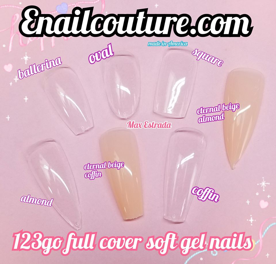 123 Go Nail Kit Soft Gel Full Cover Tips Kit For Soak Off Nail Exten Enailcouture