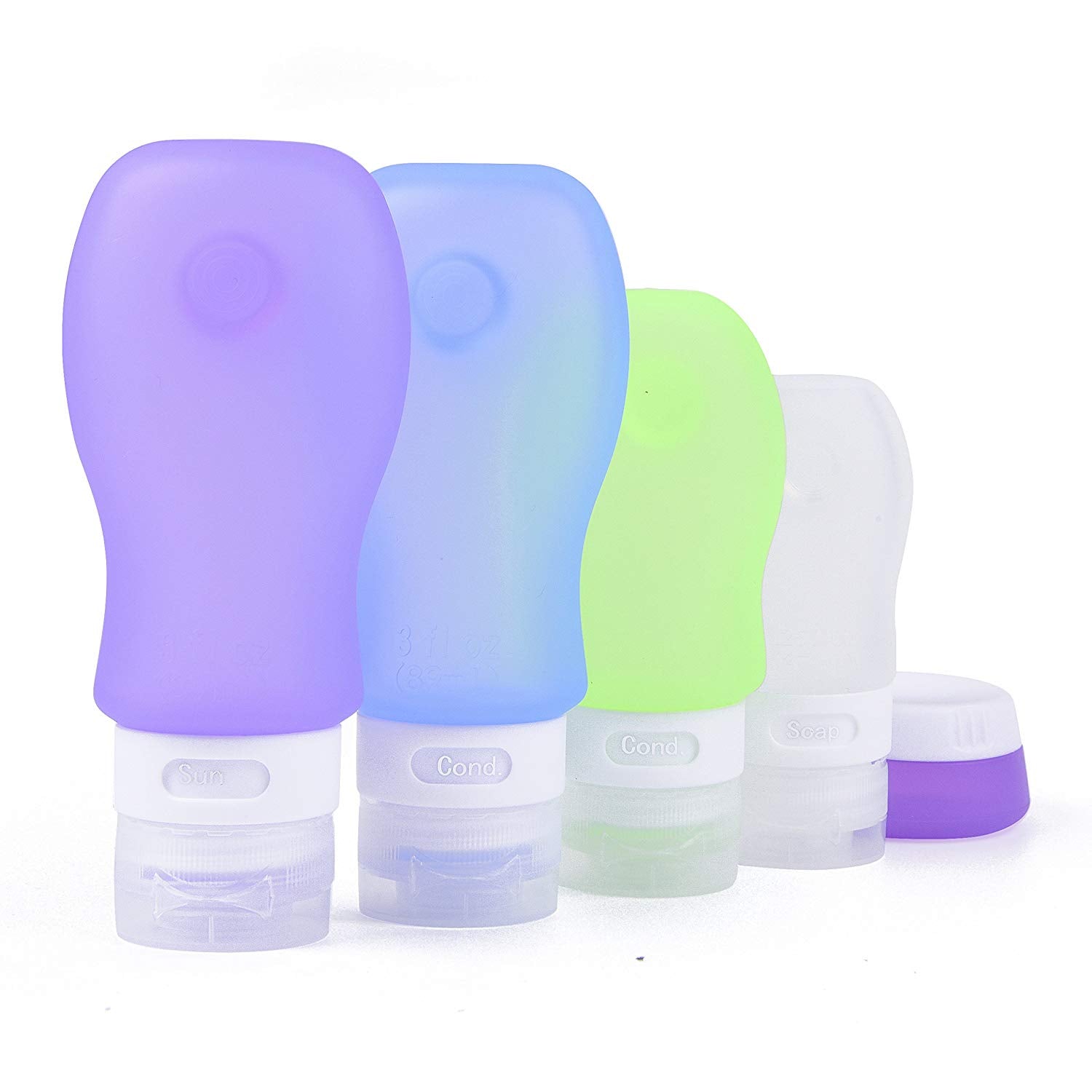 Silicone Travel Bottles Set Squeezable Refillable Containers With Power Theory Uk