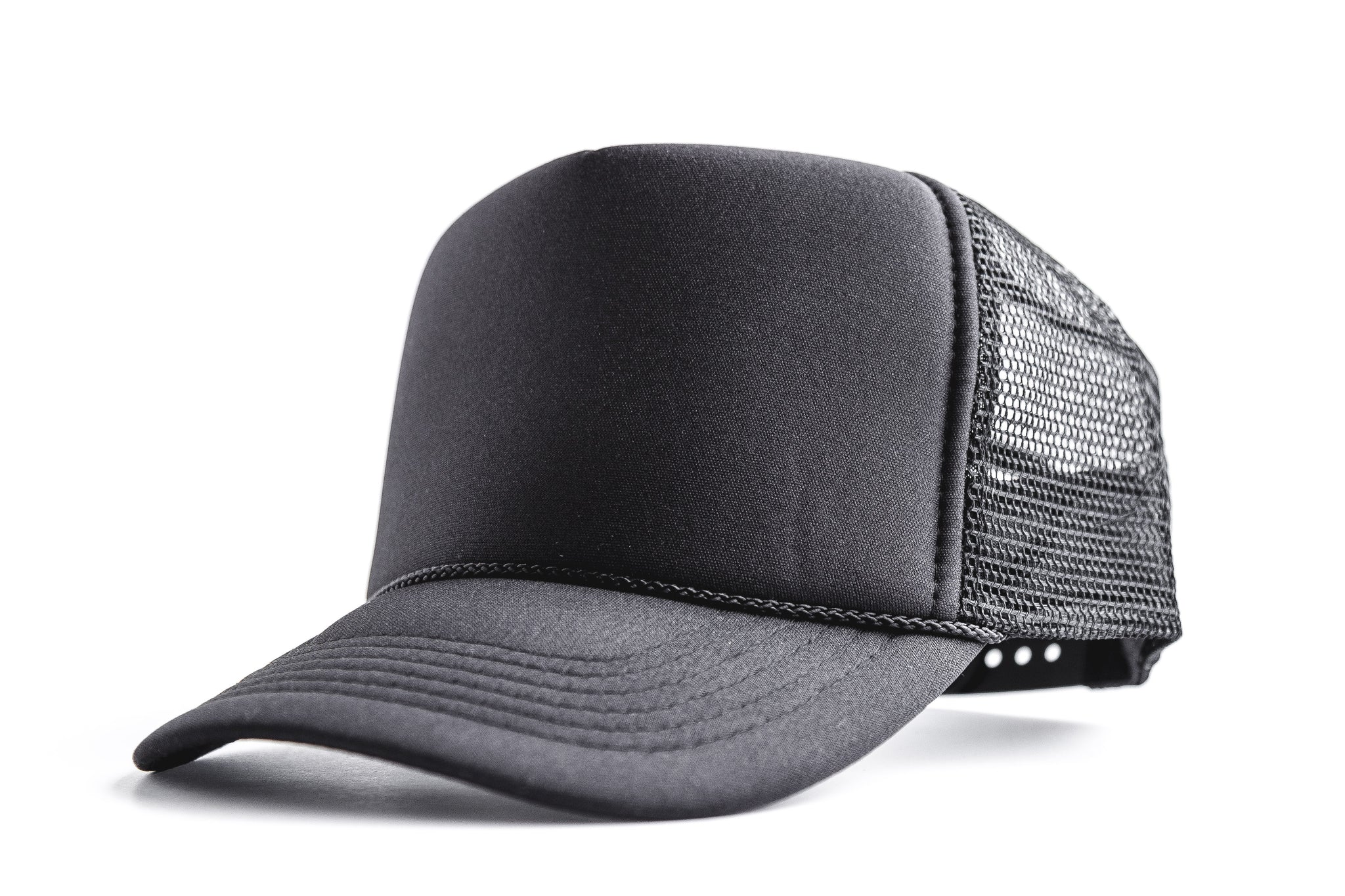 Blank Black Snapback Trucker Hat Onyx Avenue Apparel