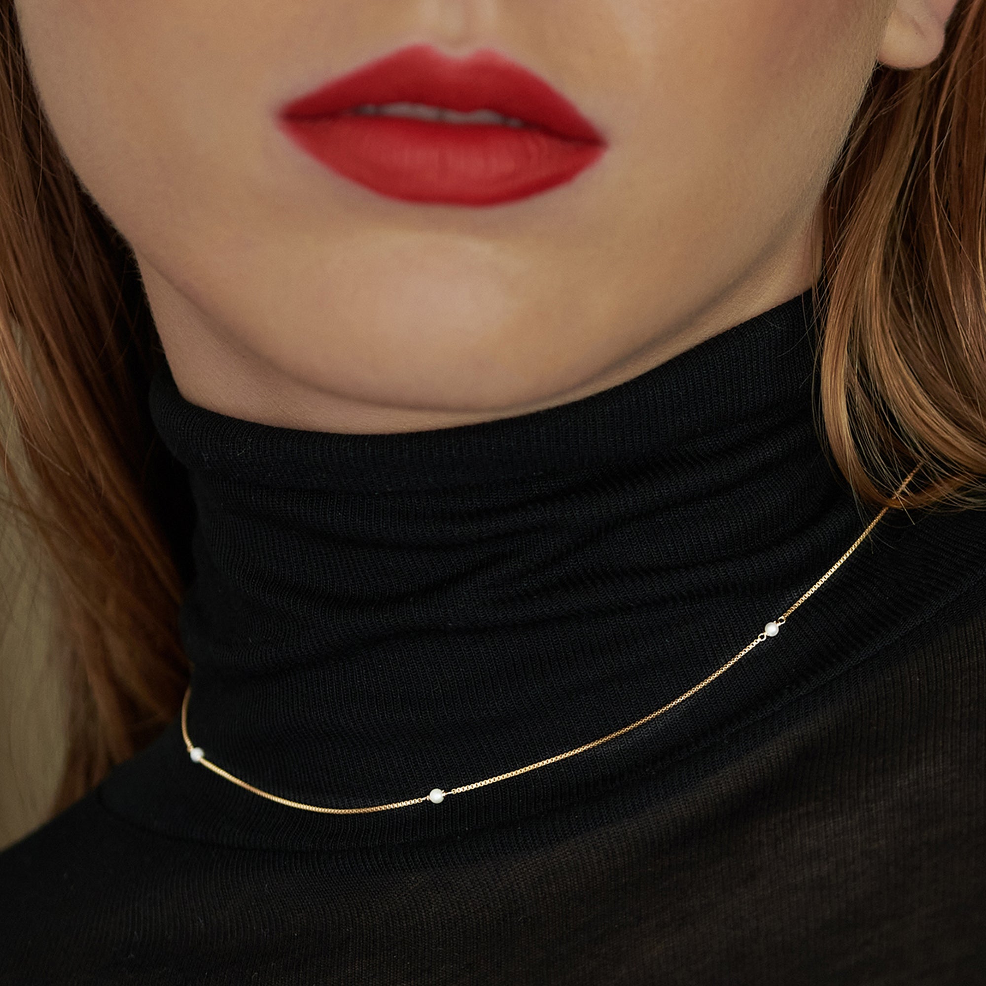 Solid Gold And Scattered Pearl Necklace Rachel Jackson