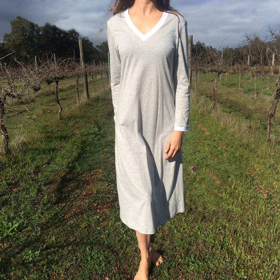 Ibiza Long Winter Organic Cotton Nightie Cliveden