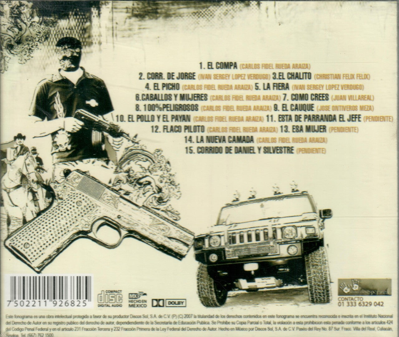 Fidel Rueda Cd Corrido Del Chiquilin Paz En Este Amor Cdds 151 Musica Tierra Caliente