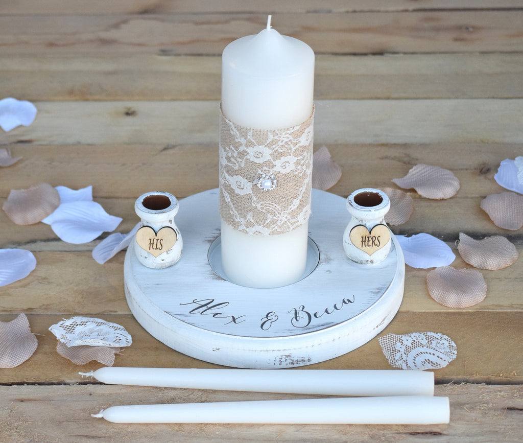 Rustic Wedding Candles Rustic Unity Candle Set Wedding Unity Candle Country Barn Babe