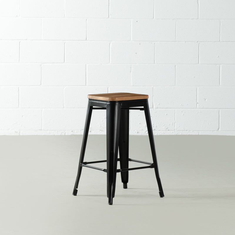 Industrie Tabouret De Comptoir Noir 65 Cm Wazo Furniture