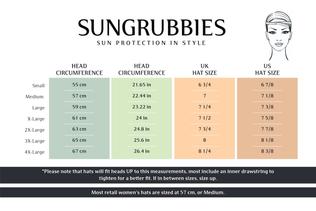 How To Determine Your Hat Size Hat Sizing Chart Sungrubbies