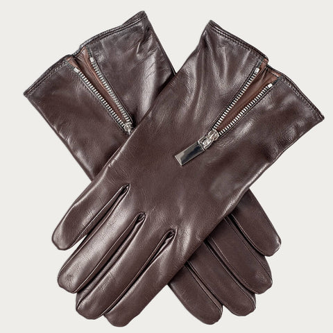 Mens Black And Brown Cashmere Lined Leather Gloves Black Co Uk
