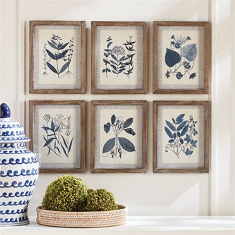 Napa Home Garden Blue Leaf Petite Prints Set Of 6 House Hold