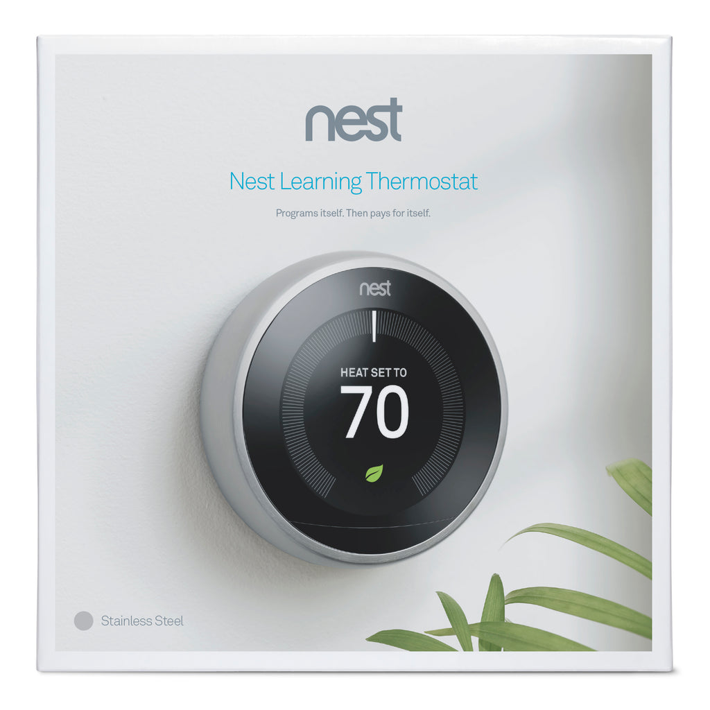 Google Nest Learning Thermostat 3rd Generation Stainless Steel Smart Neighbor