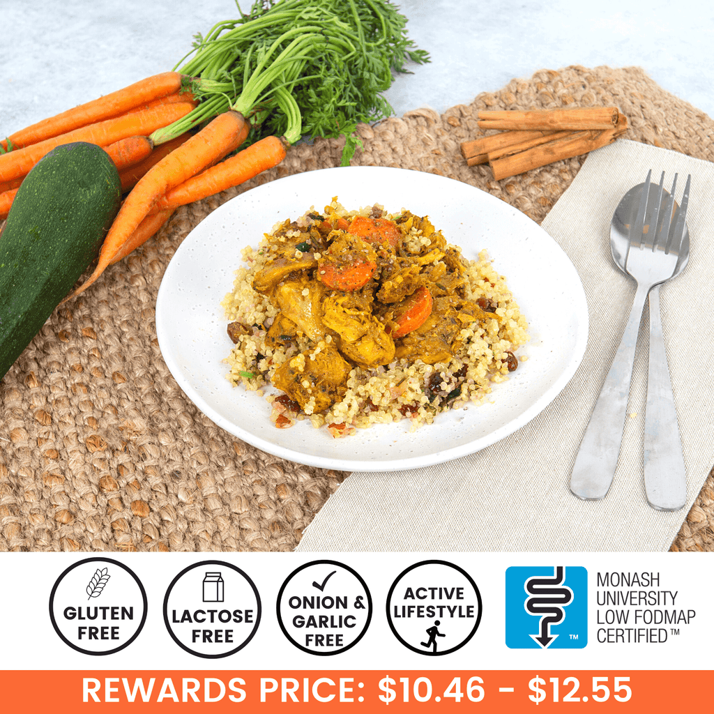 Low Fodmap Spiced Chicken W Roasted Almond Cranberry Quinoa