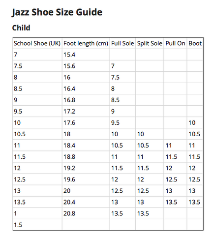 Shoe Size Guides