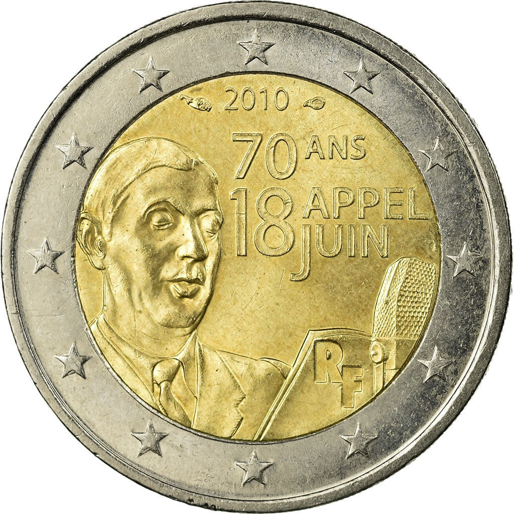 Euro France Charles De Gaulle Appel Du 18 Juin 1940 2 Euro 2010 Numiscorner