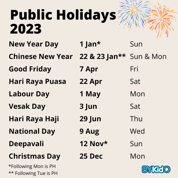 Updated 2023 Singapore School Holidays Public Holidays And Long Wee Bykido