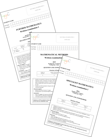 2019 Vce Mathematics Units 1 2 Examination Pack Legac