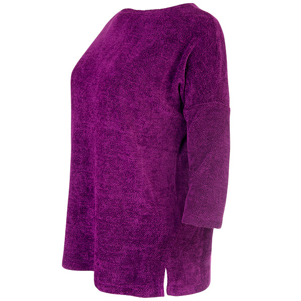 Boatneck Tunic Tee In Cranberry Leggiadro