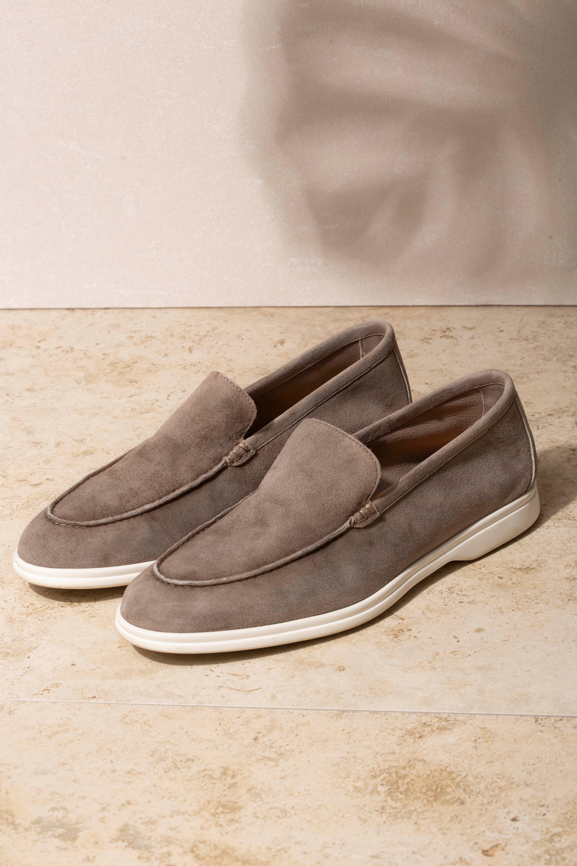 Taupe Loafers Made In Italy Pini Parma