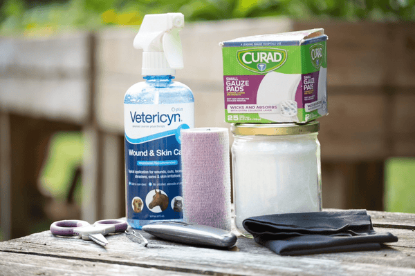 The materials for ongoing wound care for bumblefoot