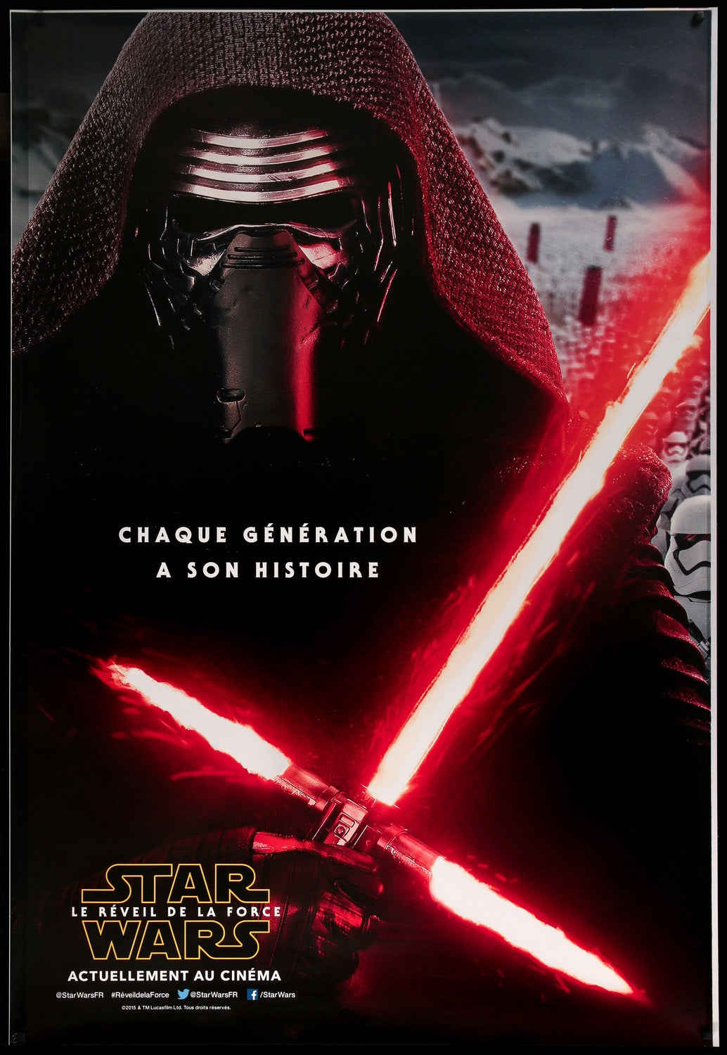 Star Wars The Force Awakens 2015 French Bus Shelter Movie Poster Original Film Art Vintage Movie Posters