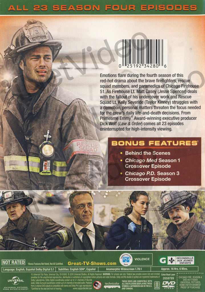 Chicago Fire Season Four 4 Keepcase On Dvd Movie