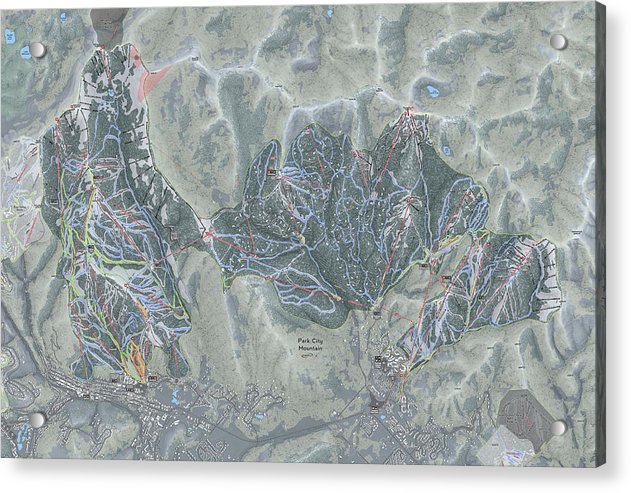 Park City Ski Trail Map Acrylic Print Powderaddicts