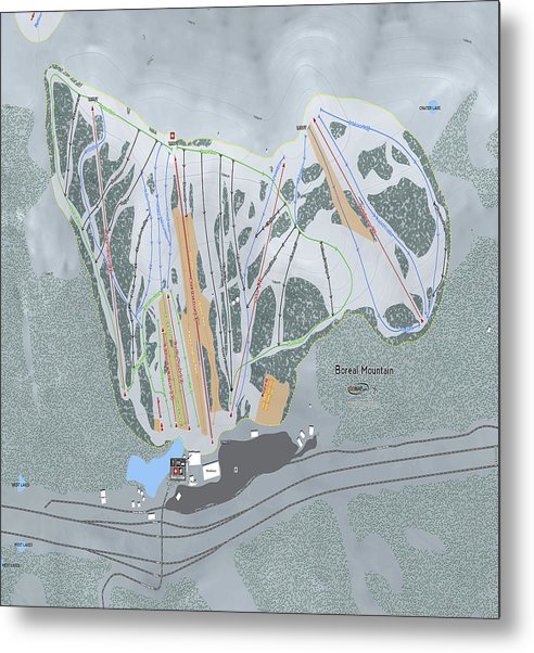 Boreal Ski Trail Map Metal Print Powderaddicts