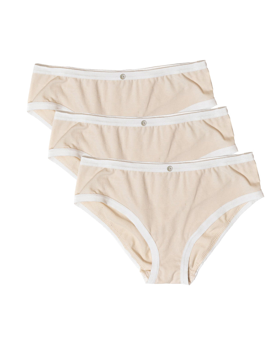 Lila Bikini Brief Multi Pack Of 3 Natural Organic Cotton Botanica Workshop
