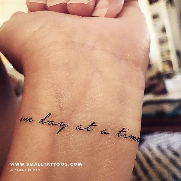 One Day At A Time Temporary Tattoo Set Of 3 Small Tattoos
