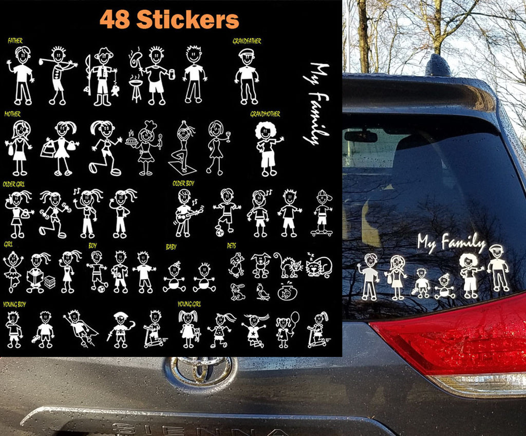 48 Stick Figures Full Collection Package My Family Car Window Decal St Totomo Us