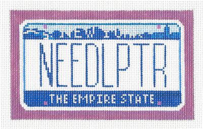 Canvas Stitchers New York State License Plate Handpainted Needlepoin Needlepoint By Wildflowers